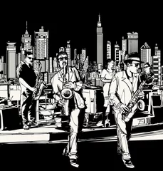 Peel and stick wall murals Art Studio Jazz band playing in New York