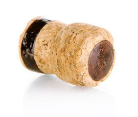 Champagne cork isolated on white