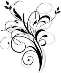 Floral background with decorative branch