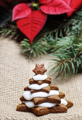 Gingerbread christmas tree. Delicious xmas dessert