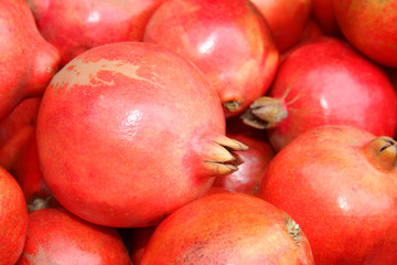 Close up of pomegranate on market stand