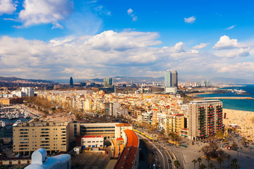 Obraz premium Barceloneta and sea beach. Barcelona