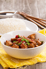 Pork with vegetables in asian style