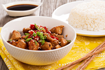 Pork with vegetables in asian style