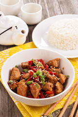 Pork with vegetables in asian style
