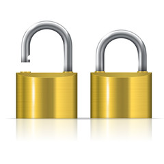 open and closed padlocks