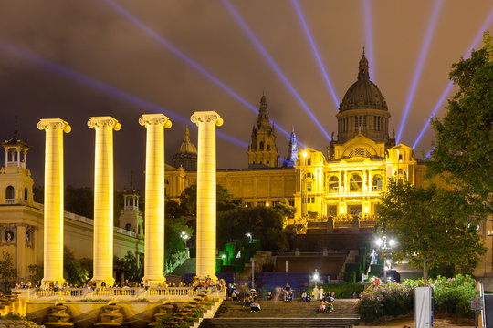 National Palace of Montjuic in evening