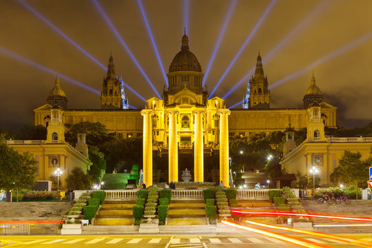 National Palace of Montjuic in night