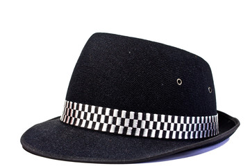 Fashion bowler hat on white background