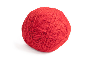 Thread knitting on a white background