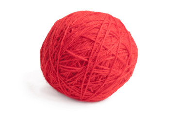 Thread knitting on a white background