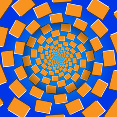 Rotating Blocks, Optical Illusion, Vector Illustration Pattern B