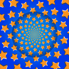 Rotating Stars, Optical Illusion, Vector Illustration Pattern Ba