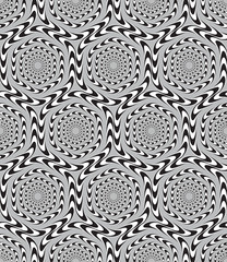 Optical Illusion, Vector Seamless Pattern Background, Hexagons