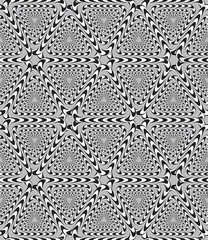 Optical Illusion, Vector Seamless Pattern Background, Triangles