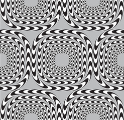 Optical Illusion, Vector Seamless Pattern Background, Squares Mo