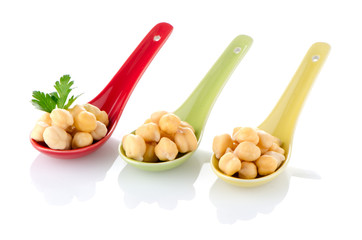 chickpeas over spoons