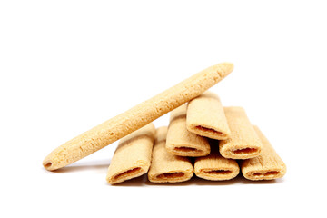 Stack of cookies isolated on white.