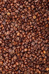 Roasted coffee beans as a batskground.