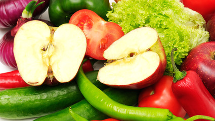 fresh fruits and vegetables background