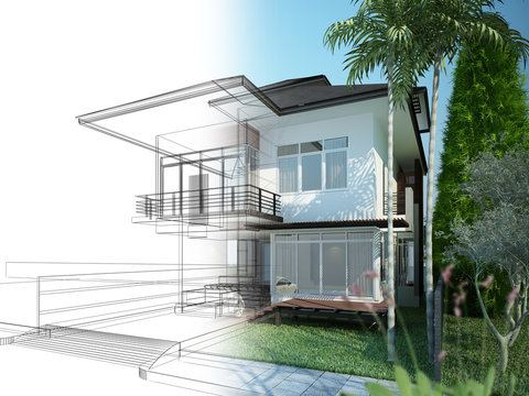sketch design of  house
