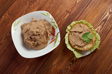 slice of bread with pate