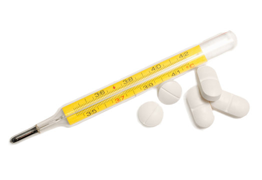 thermometer and pills