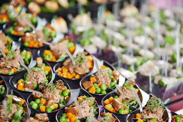 close-up catering table set