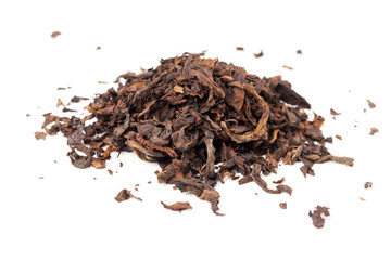Chinese dark tea Pu-erh isolated on white background
