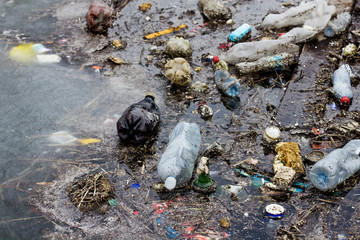 garbage of plastic bottle