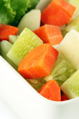 Salad vegetables on a bowl