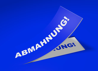 3D Etikett Blau - Abmahnung