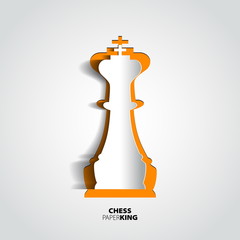 King chess piece from paper - vector illustration