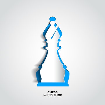 Bishop chess piece from paper - vector illustration