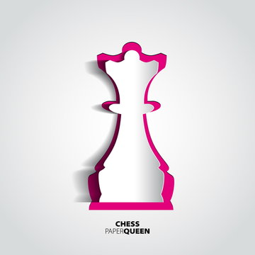 Queen chess piece from paper - vector illustration