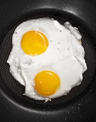 Crédence de cuisine en verre imprimé Oeufs sur le plat twin fried eggs