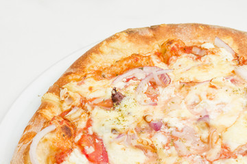 Fresh pizza at the restaurant