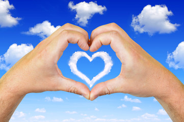 Fototapeta premium hands in the form of heart