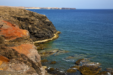 water  coastline and summer in el golfo lanzarote