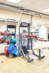 Obraz premium Gym apparatus in a gym hall