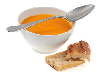 Bol de soupe de butternut