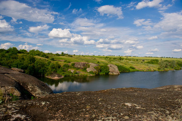 Fototapeta na wymiar lake in steppe