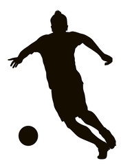 Fototapeta na wymiar Soccer player detailed vector silhouette. Sports design