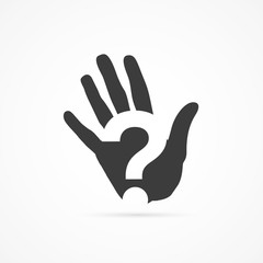 main et point d'interrogation