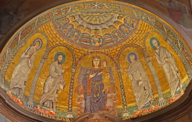 Rome - mosaic of Madonna in Francesca Romana church