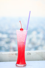 A glass of Cherry soda