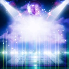 Abstract disco ball_Background with flashing lights.