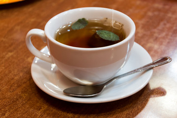 Cup of tea with mint