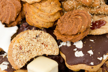 Close-up of fresh baked christmas cookies