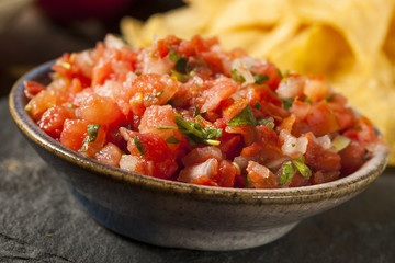 Homemade Pico De Gallo Salsa and Chips